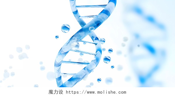 蓝色医学细胞生物研究科研基因DNA螺旋高分子结构渐变医疗科技背景 
